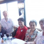 Cabrini attendees seated around a table at “A Tribute on the Hudson” Luncheon Yacht Cruise