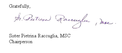 Sister Pietrina signature