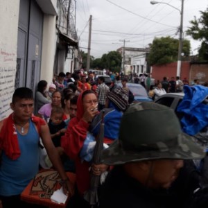 Honduran Migrants gathered Near Dispensario “San Jose”