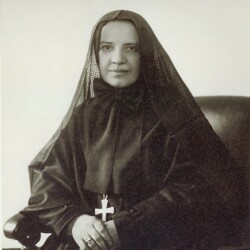 Black & white photograph of Mother Cabrini