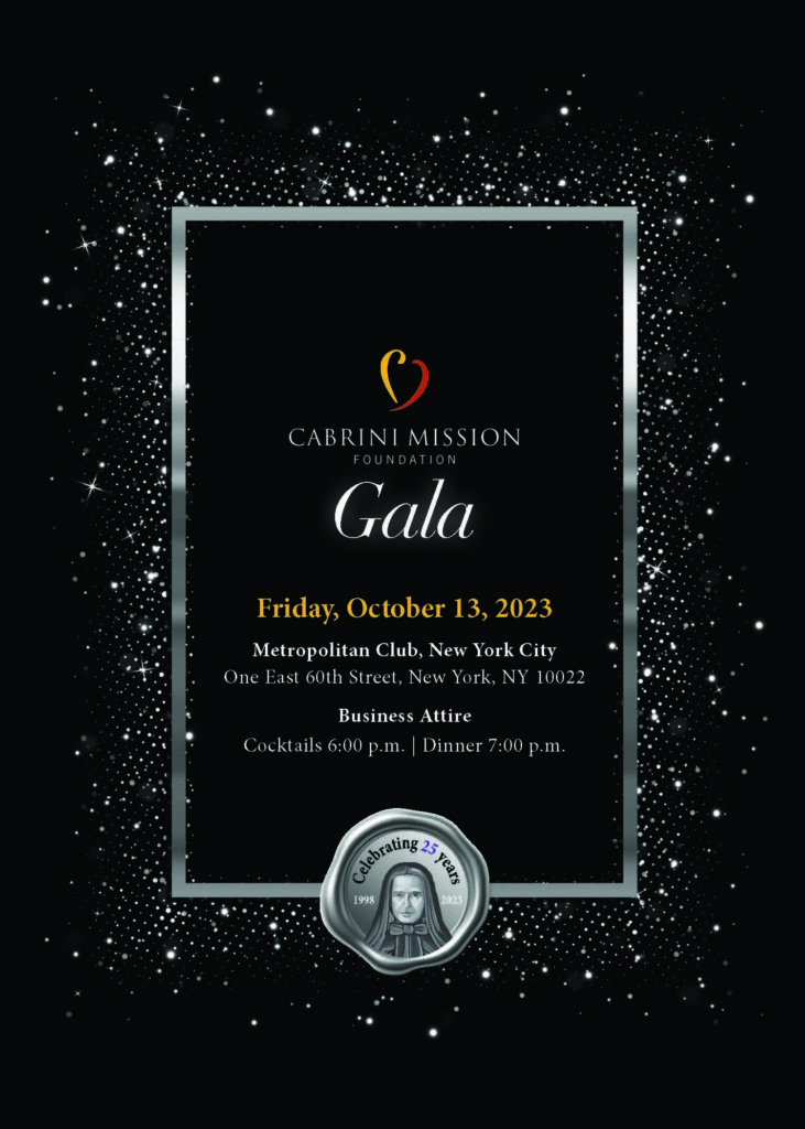 Cabrini Mission Foundation 2023 Annual Gala Friday, October 13th 